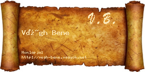 Végh Bene névjegykártya